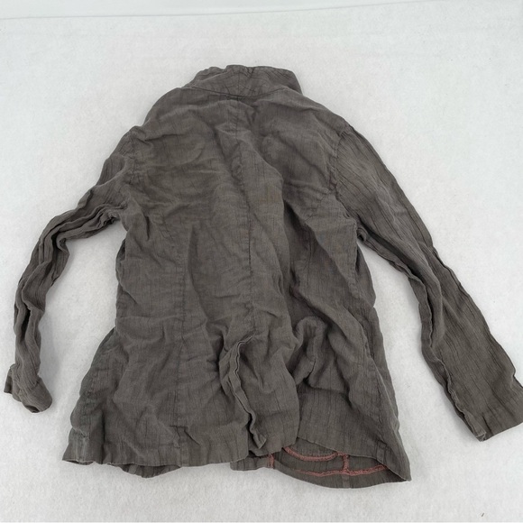 EILEEN FISHER Women’s Linen Blazer Jacket Grey/brown button closure size Small - Picture 2 of 10